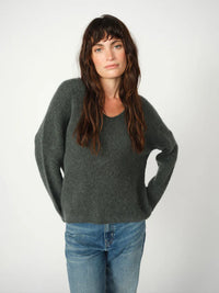 Mos Mosh - Thora V Neck Knit Urban Chic Green