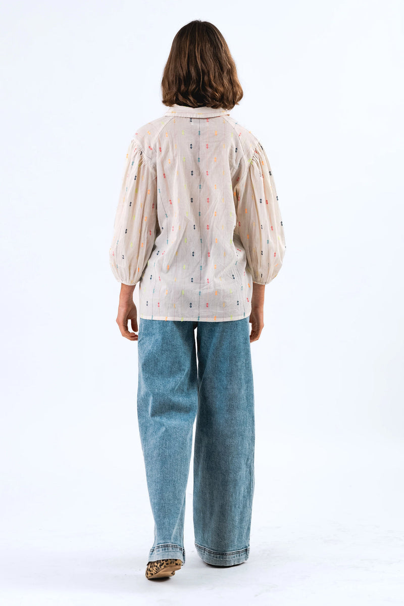 Lolly’s Laundry - Heidi 3/4 Sleeve Embroidered Shirt