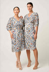 ONCE WAS - Theia Viscose Scallop Embroidered Dress in Petinos Floros
