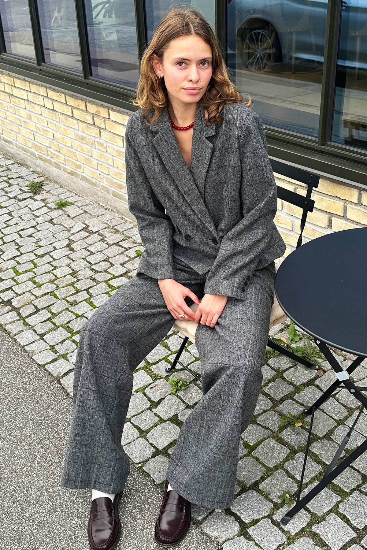 Lolly’s Laundry - Antonella Short Blazer Grey Check