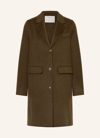 Yerse - Midi Coat Wool Mix Khaki