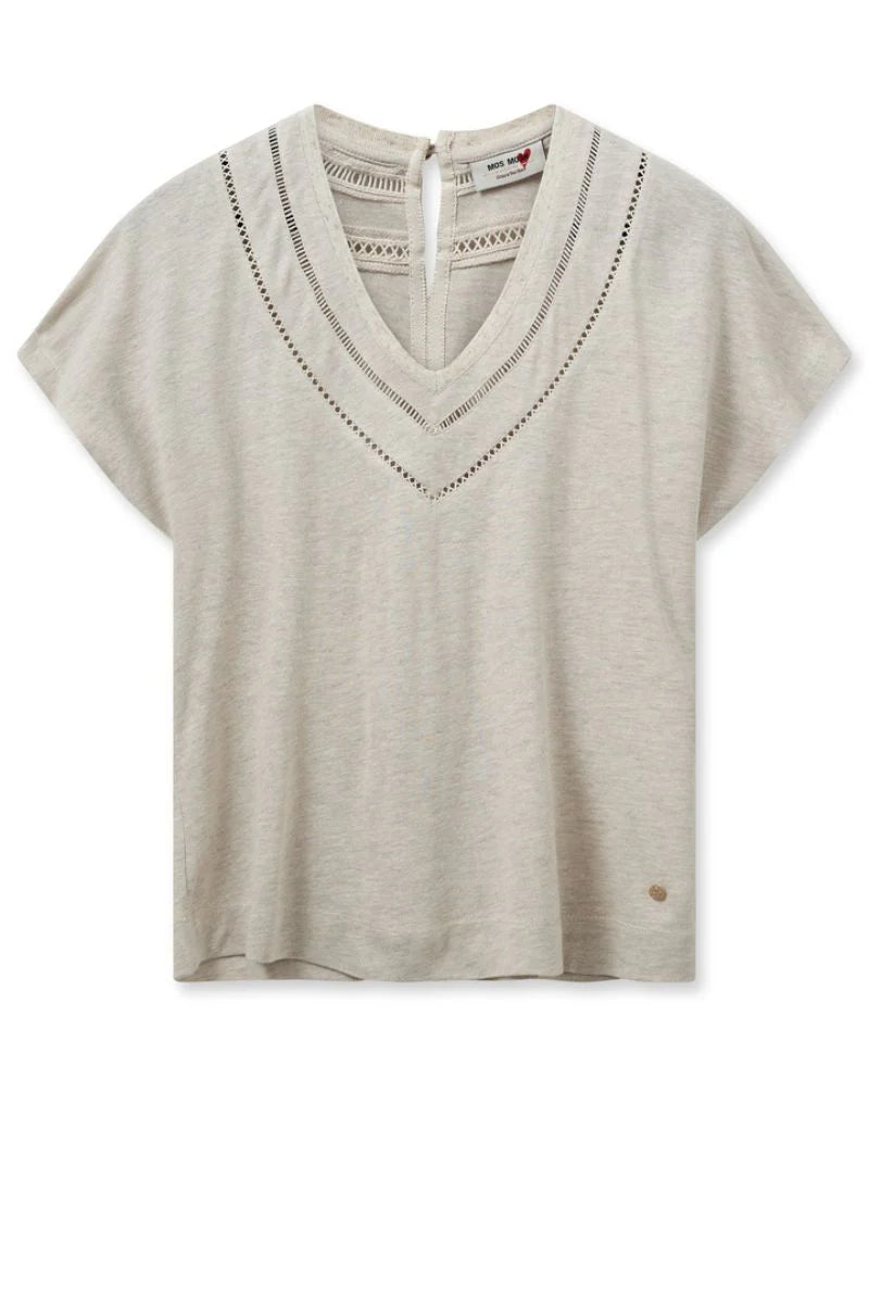 Mos Mosh - Coel V-Neck Tee Cement