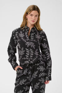 KAFFE - Elora Black Embroidered Shirt