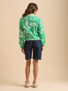 Brakeburn - Pin Tuck Bomber Jacket Green Wildflowers