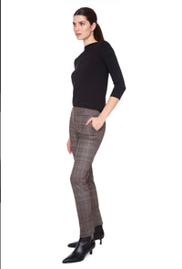 UP! Pants - Honey Plaid Full Length Ponte Pant