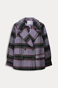 POM Amsterdam - Check Coat Brushed Lavender