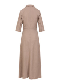 Coster Copenhagen - Dress with Raw Edges Warm Sand