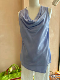 Blueberry Italia - Cowl Neck Lyocell Top Cornflower Blue