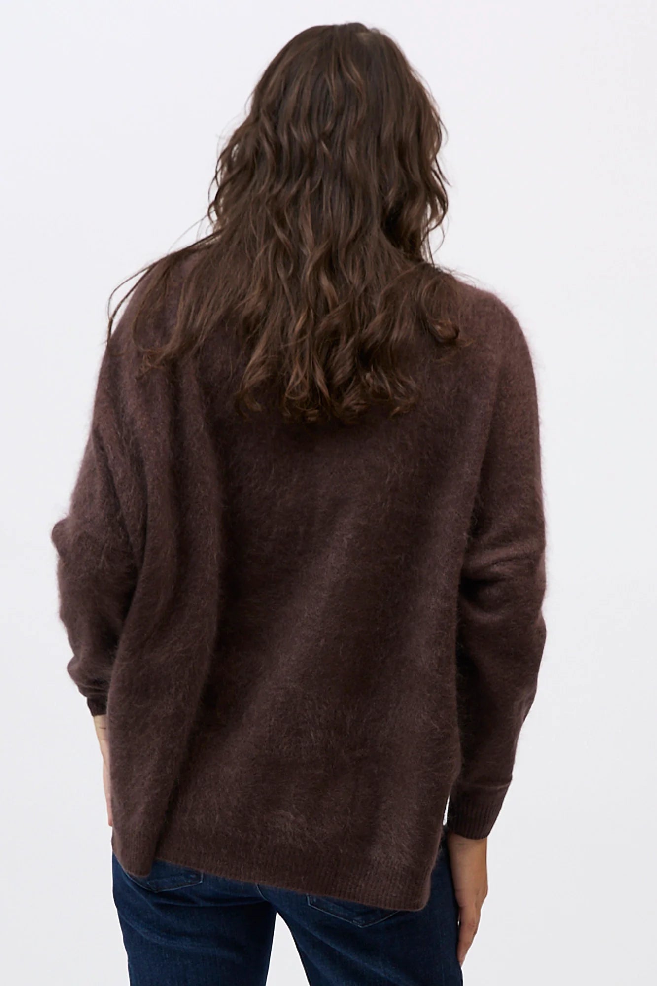 Mia Fratino - Macy Brushed Cardi Dark Chocolate