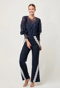 ONCE WAS - Mirador Cotton Silk Shirt in Night Sky
