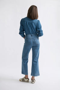 KIREINA - Freya Jean Leather Pocket 70s Blue