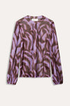 POM Amsterdam - Feathers Brown Mesh Top