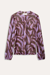 POM Amsterdam - Feathers Brown Mesh Top