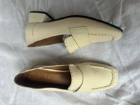 Piazza Grande - Ecru White Leather Stitched Loafer