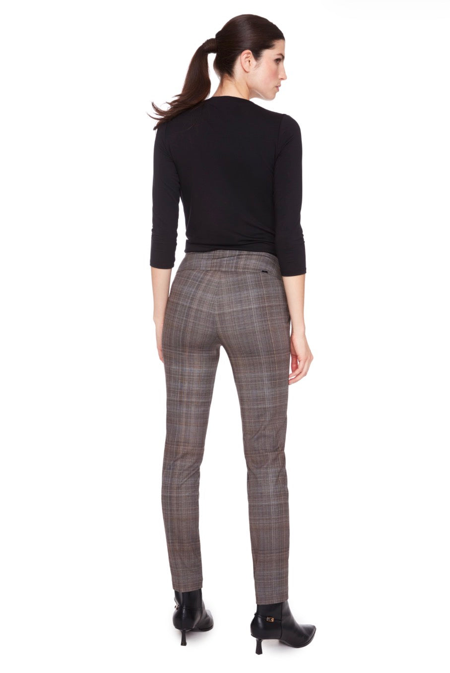 UP! Pants - Honey Plaid Full Length Ponte Pant