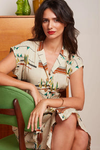 King Louie - Irene Midi Dress Antibes Sailboat Print