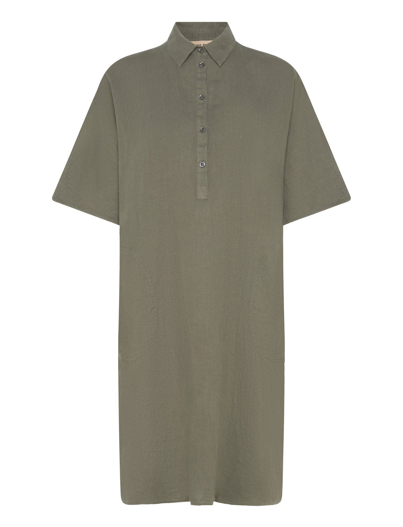 MOS MOSH - Lowana Linen Shirt Dress Dusty Olive