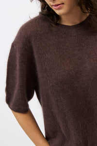 Mia Fratino - Eliza Brushed Tee Dark Chocolate