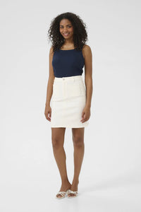 KAFFE - Karla Twill Skirt Chalk White