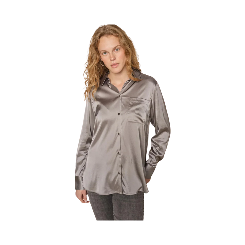 Mos Mosh - Linda Satin Shirt Sharkskin