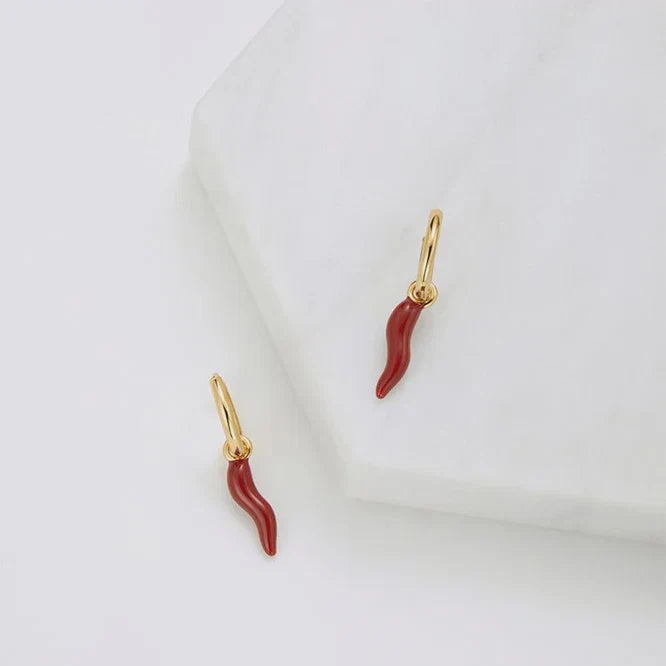 Zafino - Red Chilli Earring - Gold