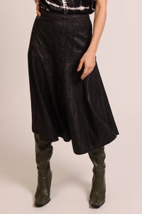 Traffic People - Rigg Suede Black Skirt