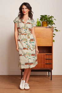 King Louie - Irene Midi Dress Antibes Sailboat Print
