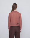 Yerse - Collared Superfine Knit Cardigan Terracotta