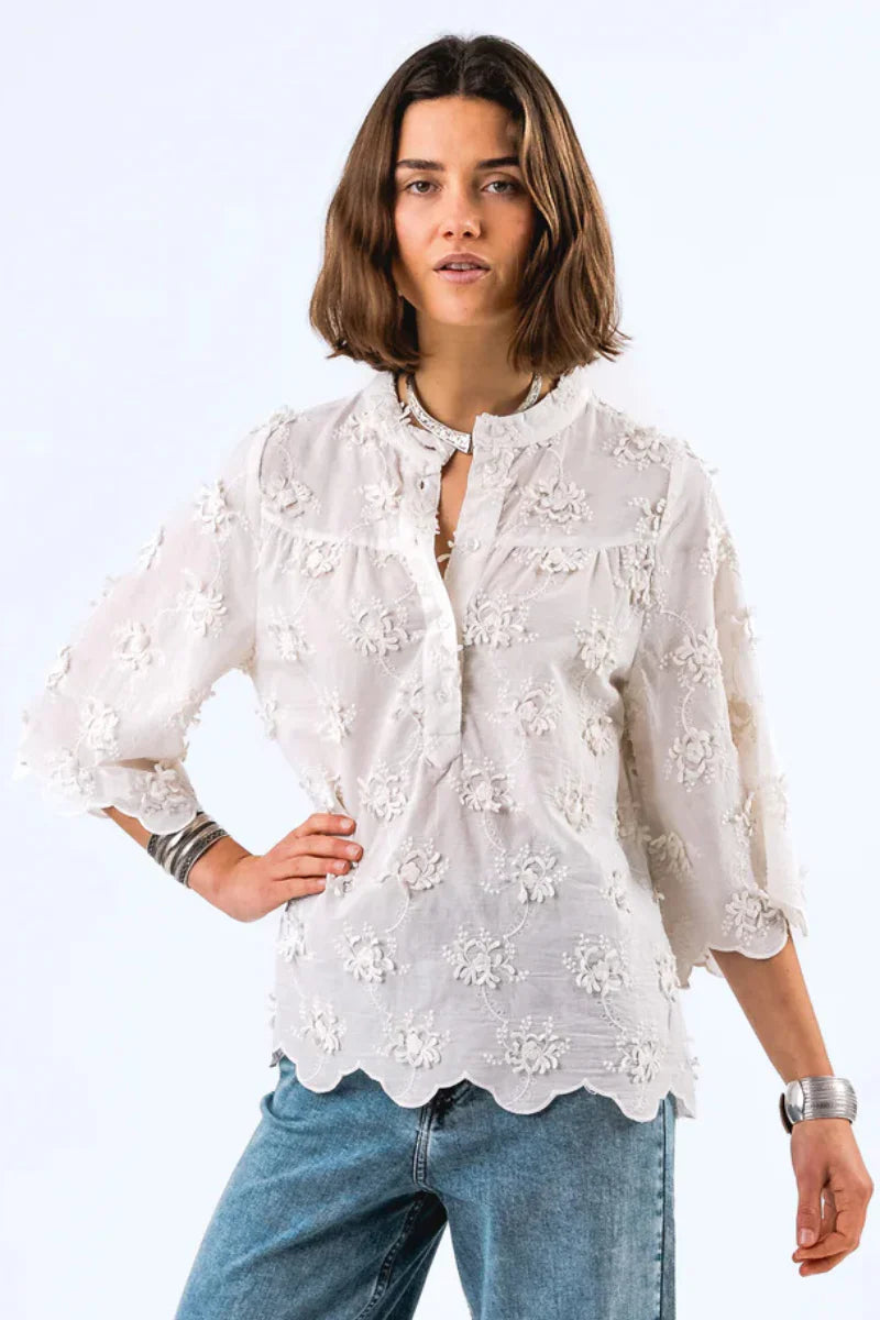 Lolly’s Laundry - Louise SS Blouse Creme