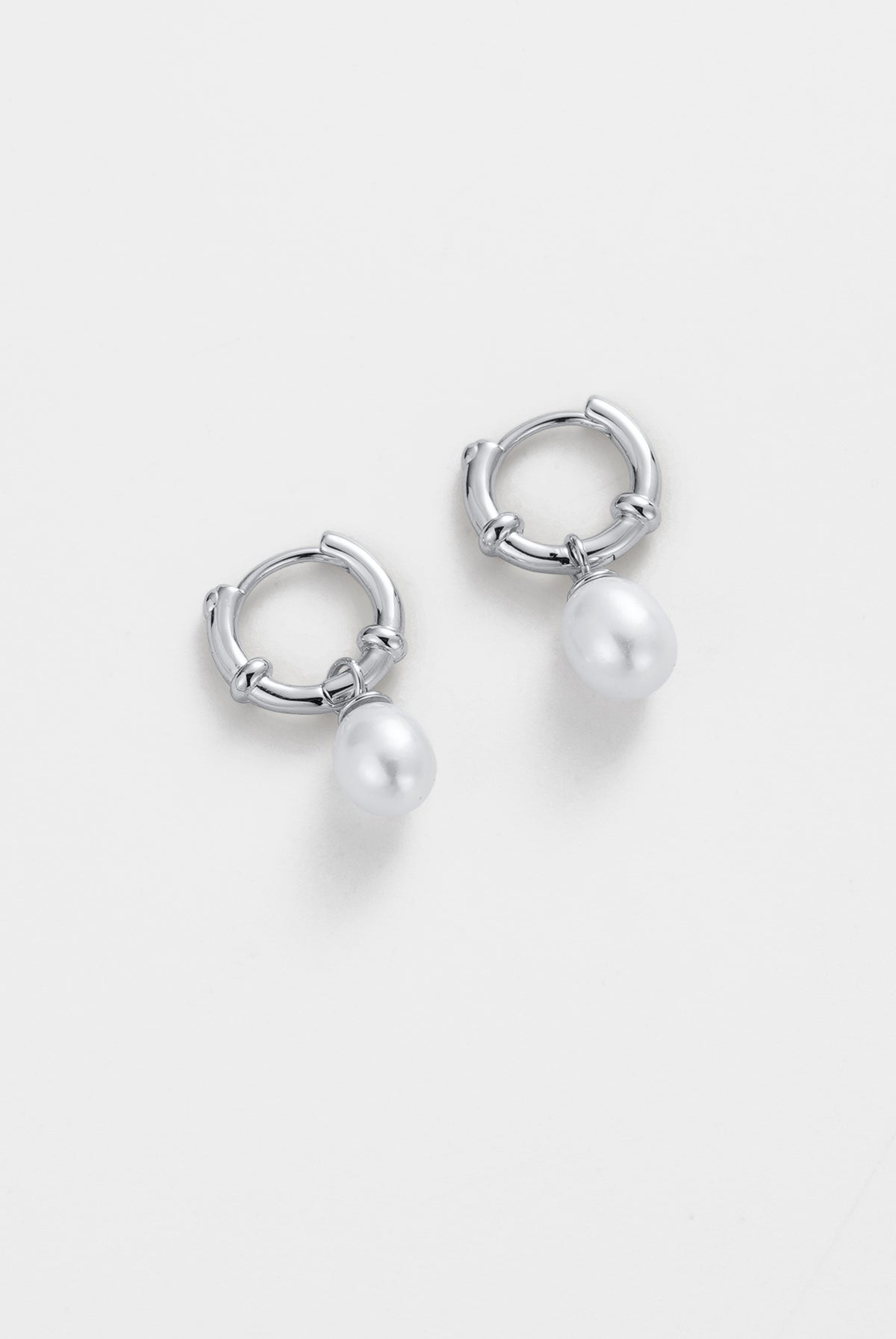 Zafino - Tessa Pearl Hoop Silver
