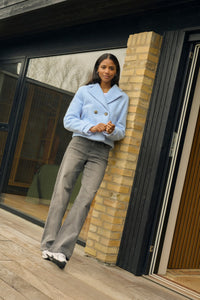 KAFFE - Anne Teddy  Windsurfer Blue Short Jacket