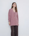 Yerse - Mid Length Cardigan Rose Pale Pink