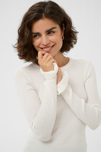 KAFFE - Ariela Pullover Knit Top Chalk