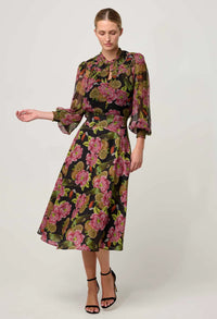 ONCE WAS - Estrella Viscose Chiffon Blouse in Winter Granadilla