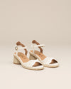Gaimo - Dane Raffia Espadrille Heels White/Natural