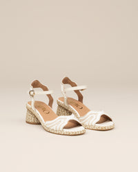 Gaimo - Dane Raffia Espadrille Heels White/Natural