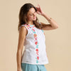 Brakeburn - Resort Sleeveless Embroidered Blouse