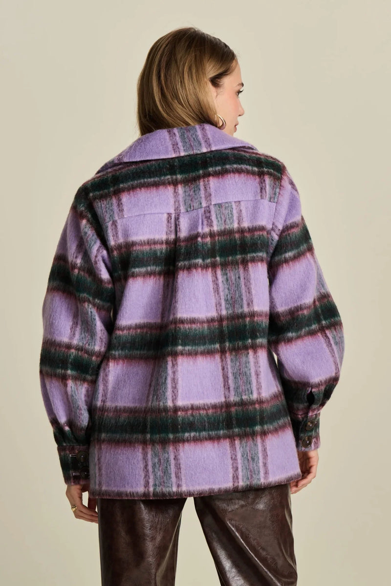 POM Amsterdam - Check Coat Brushed Lavender