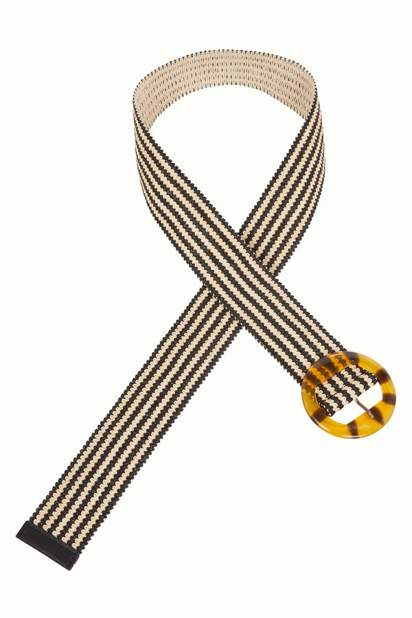 King Louie - Raffia Striped Belt with Tort Buckle