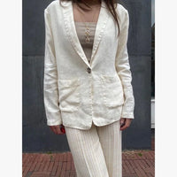 Mos Mosh - Amelina Linen Blazer Ecru