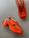 Alfie and Evie - Kirk Orange Patent Leather