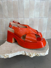 Alfie and Evie - Kirk Orange Patent Leather