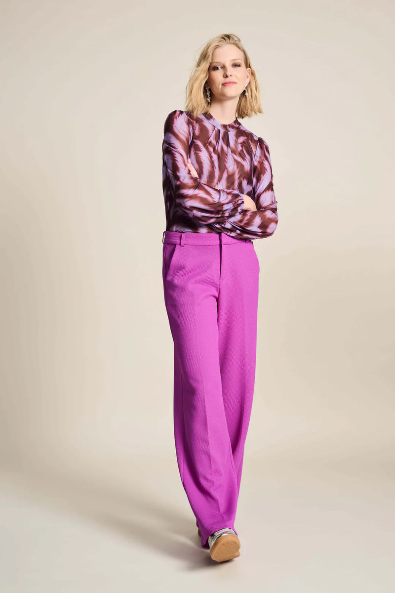 POM Amsterdam - Feathers Brown Mesh Top