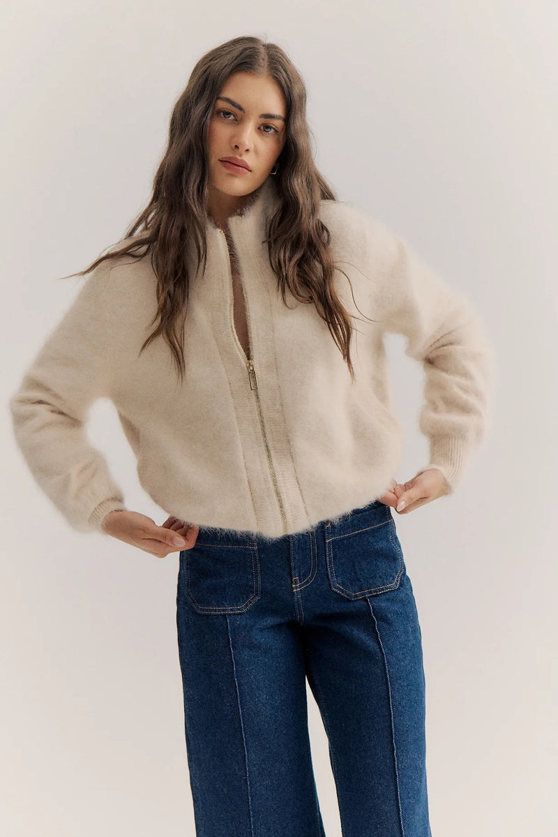 World of Nomads - Felix Zip Cardigan Oatmeal