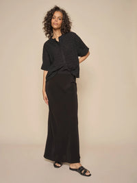 MOS MOSH - Bias Solida Long Skirt Black