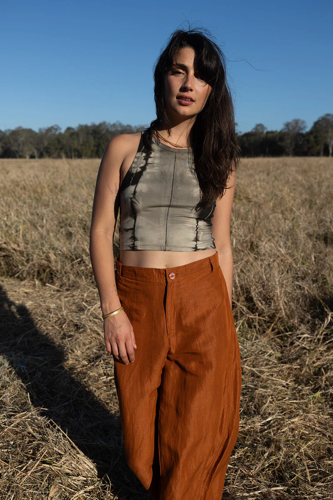 Cinnamon Sugar Linen Flare Pant