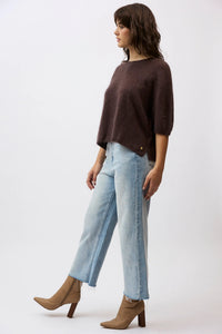 Mia Fratino - Eliza Brushed Tee Dark Chocolate