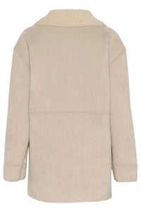 KAFFE - Berni Shearling  Jacket Feather Greige/Oat