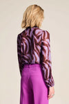 POM Amsterdam - Feathers Brown Mesh Top