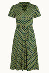 King Louie - Sheeva Midi Dress Touché Beacon Blue Green Print